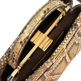 Fendi Peekaboo Mini Python Beige