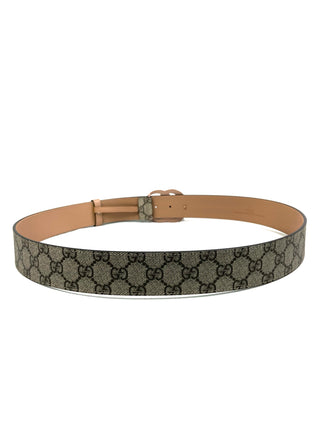 Gucci Beige GG Classic Monogram Leather Belt