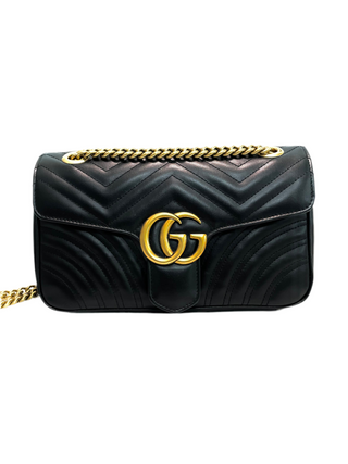 Gucci Marmont Medium Black Leather Bag