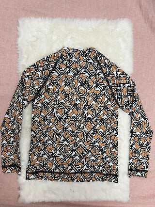 Burberry Beige TB Logo Long Sleevee Swim Shirt
