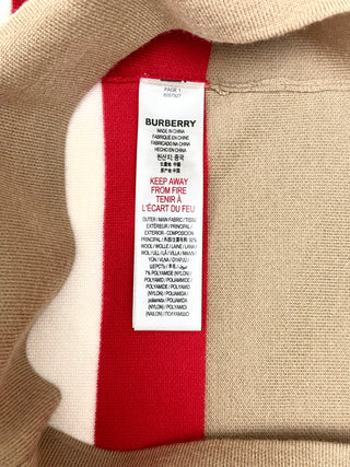Burberry Beige Red White with Round Logo Wool Skirt
