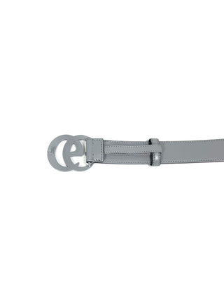 Gucci Grey GG Buckle Leather Belt
