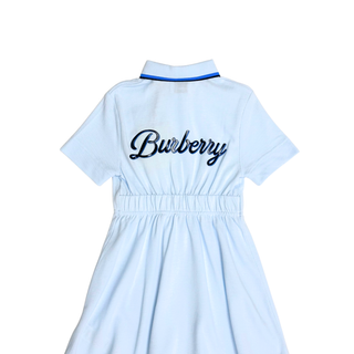 Burberry Light Blue Polo Dress with Brand Name Logo