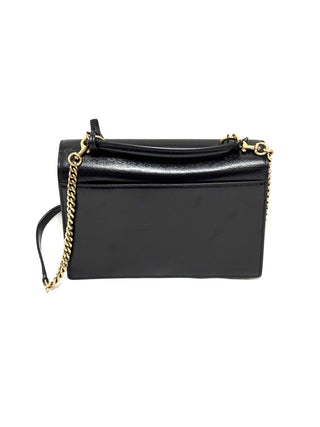 Saint Laurent Sunset Black Calfskin and Brown Suede Top Handle