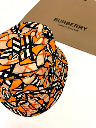 Burberry Orange TB Logo Bucket Hat