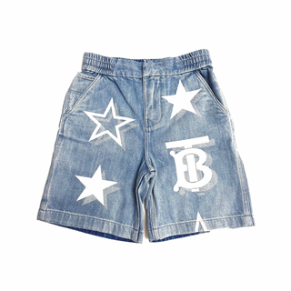Burberry Denim Elastic Waistband TB Logo Shorts