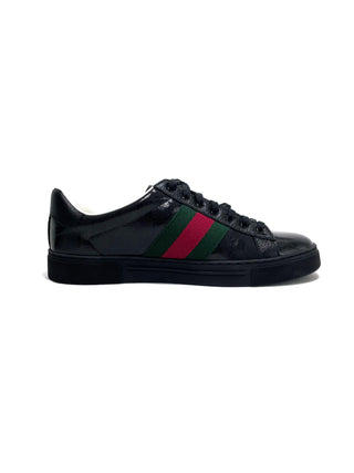 Gucci Black GG Shiny Sneakers