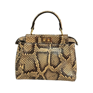 Fendi Peekaboo Mini Python Beige