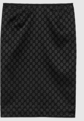 Gucci Silk Black GG Logo Skirt
