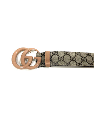 Gucci Beige GG Classic Monogram Leather Belt