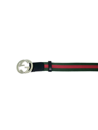 Gucci Classic Color Belt with Silver Blondie Buckle
