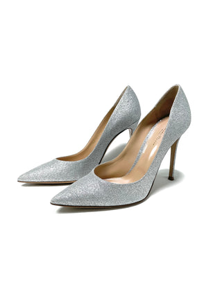 Gianvito Rossi Grey Glitter Heels