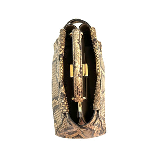 Fendi Peekaboo Mini Python Beige