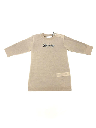 Burberry Iconic Teddy Bear Logo other side Emroidered Name Logo Wool Pullover Dress