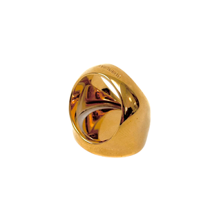 Burberry Gold coated Glas effect round logo ring