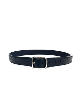 Gucci Leather Belt GG with Silver Buckle