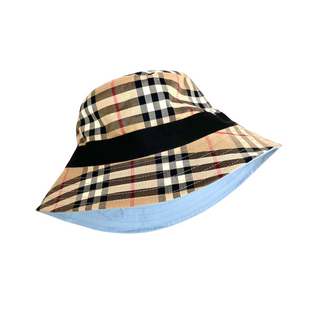 Burberry Reversible Bucket Hat one side Classic Vintage Check other side Denim Blue