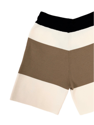 Burberry Beige White with Round Logo Wool Shorts
