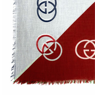 Gucci Cotton Tri Color Scarf Red/Blue/ Green