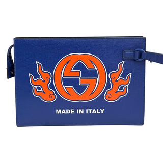 Gucci Pouch Blue and Orange with Gucci Print