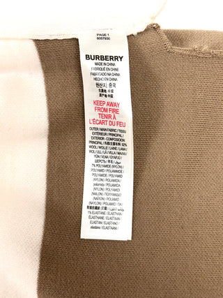 Burberry Beige White with Round Logo Wool Shorts
