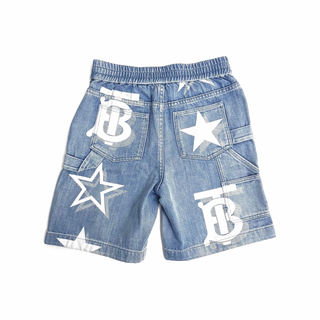 Burberry Denim Elastic Waistband TB Logo Shorts