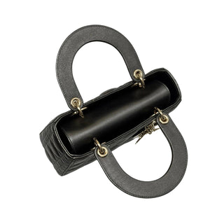 Lady Dior Mettalic Dark Grey Cannage Lambskin