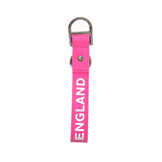 Burberry Pink Key Chain with White Name Print