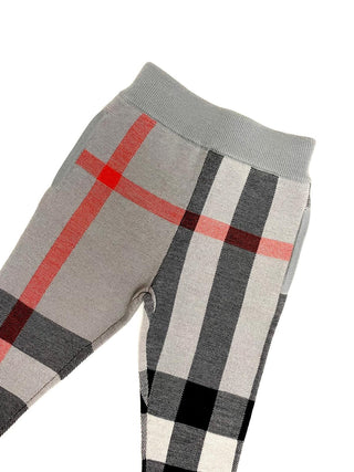 Burberry Classic Caro Patch Grey Wool Pants