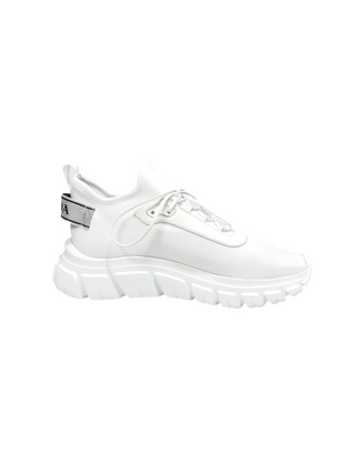 Prada White Triangle Logo Sneakers