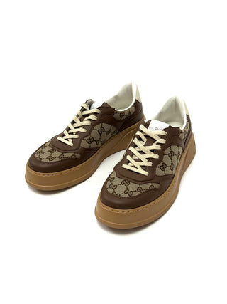 Gucci Classic Monogram Brown Beige Sneakers