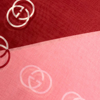 Gucci Tri Color Cotton Scarf Red/ Pink