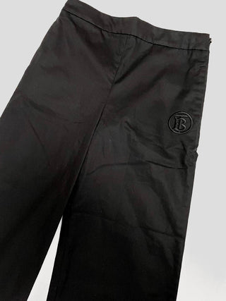 Burberry Black Arianna Trousers with TB Embroidery