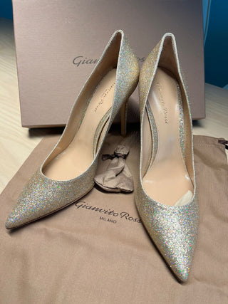 Gianvito Rossi Gold Glitter Heels
