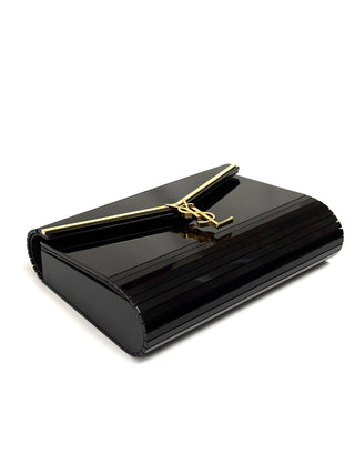 Saint Laurent Vicky Minaudiere Bag Black Glass