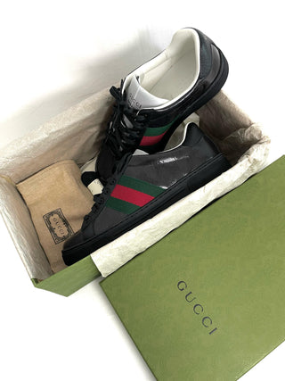 Gucci Black GG Shiny Sneakers