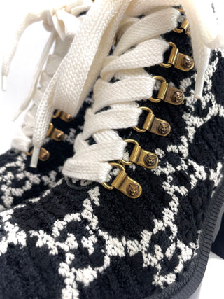 Gucci Black White GG Boots