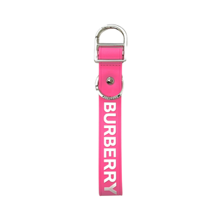 Burberry Pink Key Chain with White Name Print