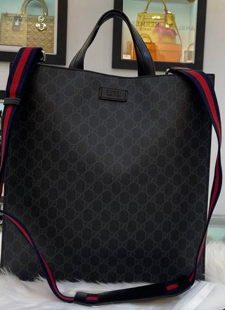 Gucci Convertible Soft Open Tote GG Coated Canvas