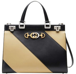 Gucci Zumi Shubuya Black And Beige Top Handle