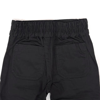 Burberry Black Trousers with Round Brand Logo Embroidered