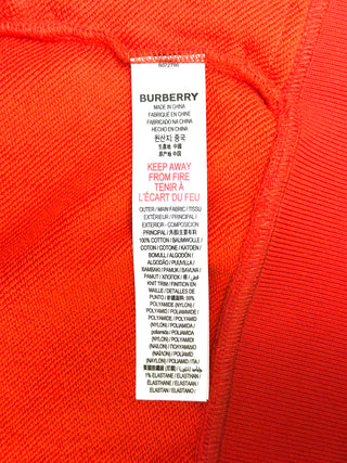 Burberry Orange Zip Hoodie with White Horse Logo