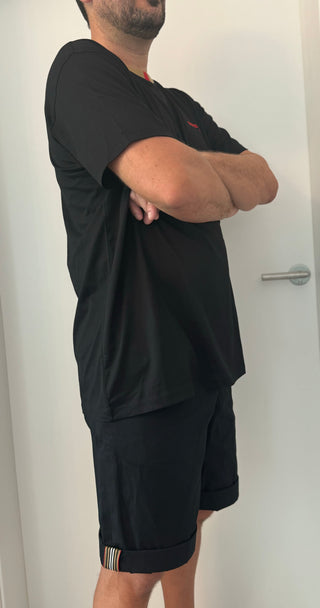 Burberry Black Shorts with Iconic Classic Stripe