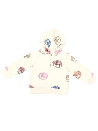 Burberry Beige Hoodie Shirt with Colourful Round Brand Name Logo