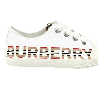 Burberry White Sneakers with Classic Colours Name Logo