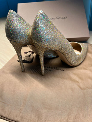 Gianvito Rossi Gold Glitter Heels