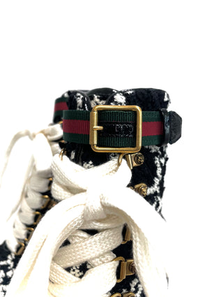 Gucci Black White GG Boots