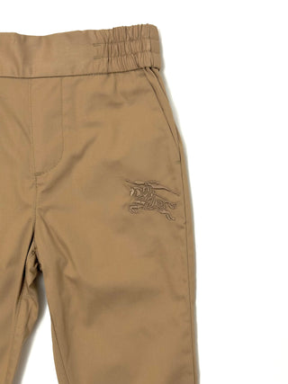 Burberry Beige Horse Embroidered Long Trousers