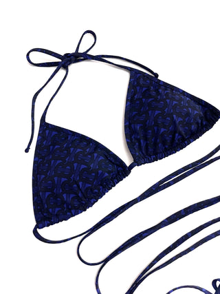 Burberry Dark Blue TB Logo Padded Bikini