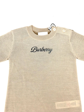 Burberry Iconic Teddy Bear Logo other side Emroidered Name Logo Wool Pullover Dress